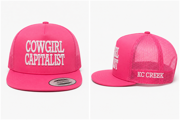 Cowgirl Capitalist Ballcap Pink/White