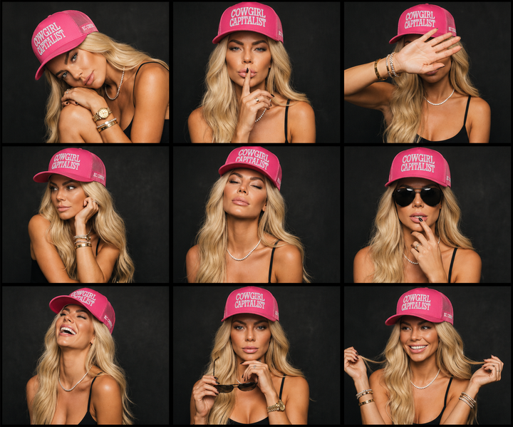 Cowgirl Capitalist Ballcap Pink/White