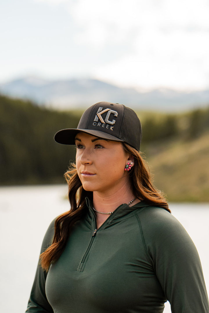 KC Creek Black Mesh Back Ball Cap