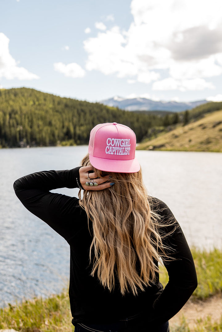 Cowgirl Capitalist Ballcap Pink/White